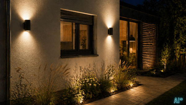 LED Außenbeleuchtung Haus Fassade Garten moderne Lichtlösung Nürnberg Stein