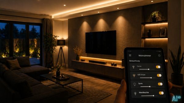 Smart Home Lichtsteuerung App LED Beleuchtung Wohnzimmer Nürnberg Stein